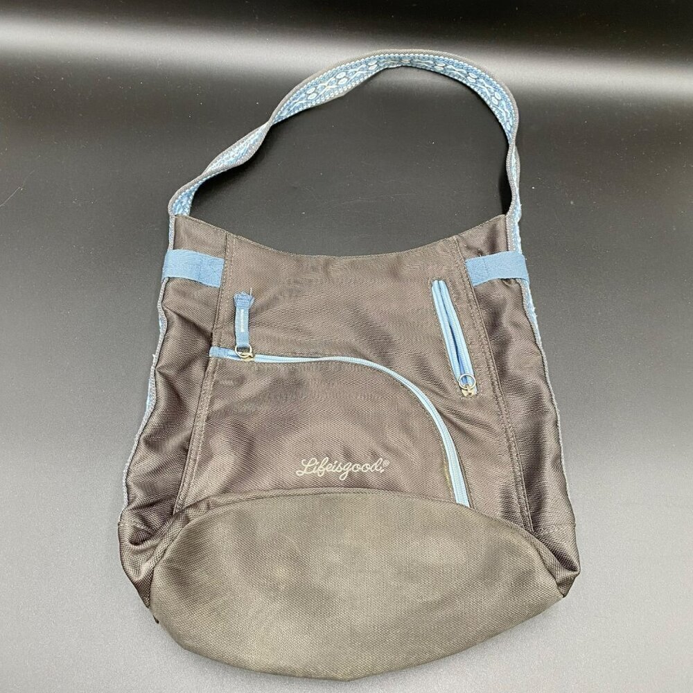Life is Good Blue/Gray Shoulder Bag